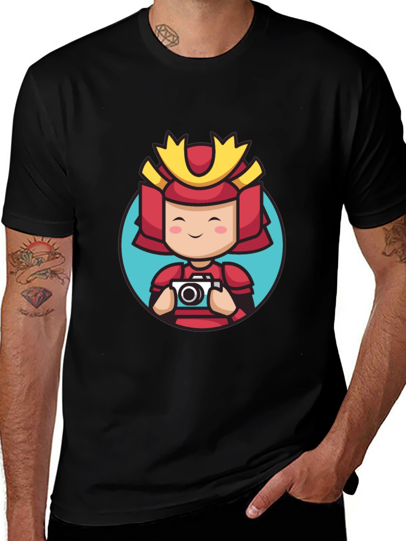 Samurai Photographer T-Shirt - Cool Graphic Tee