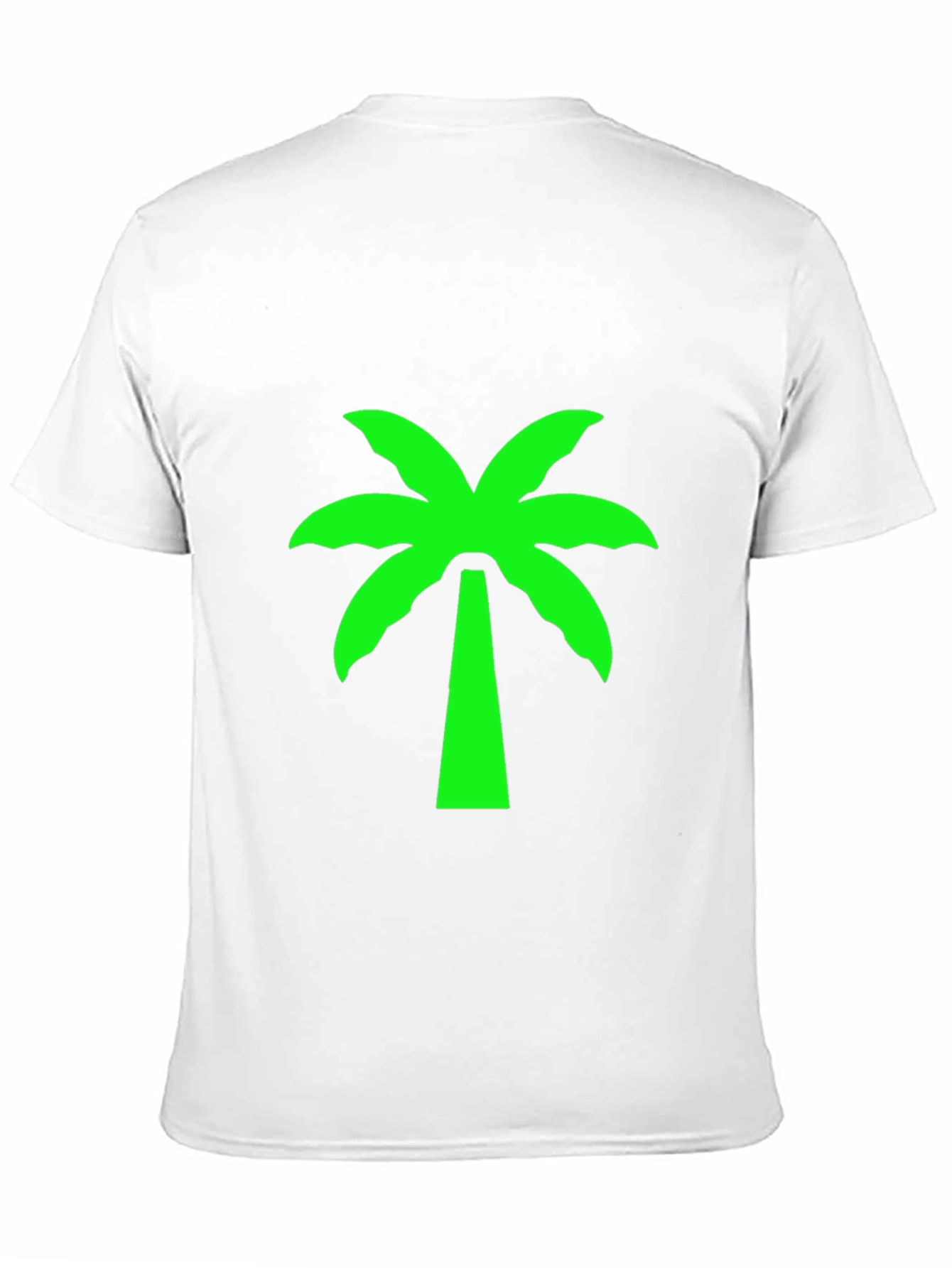 Black T-Shirt with Neon Green Palm Tree Graphic