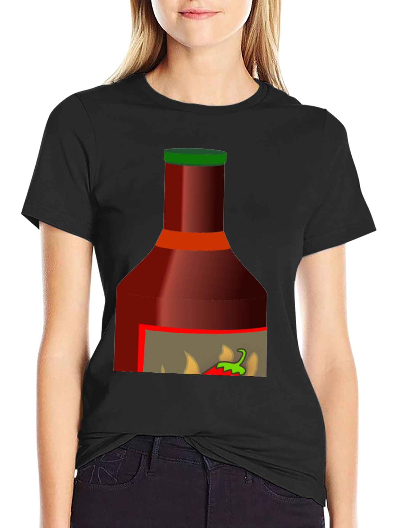 Spicy Sauce Graphic Tee - Black T-Shirt