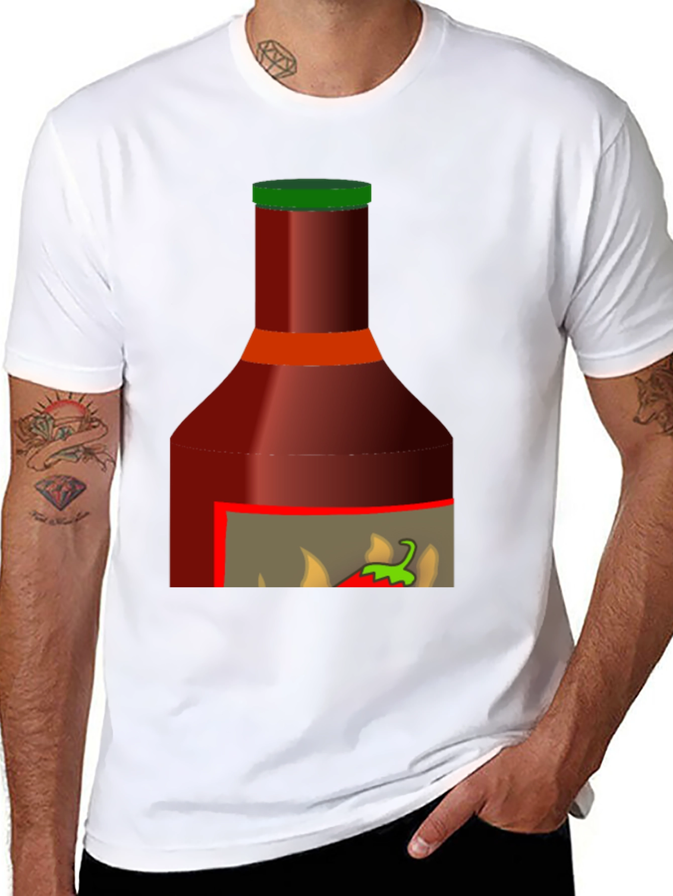 Spicy Sauce Graphic Tee - Black T-Shirt