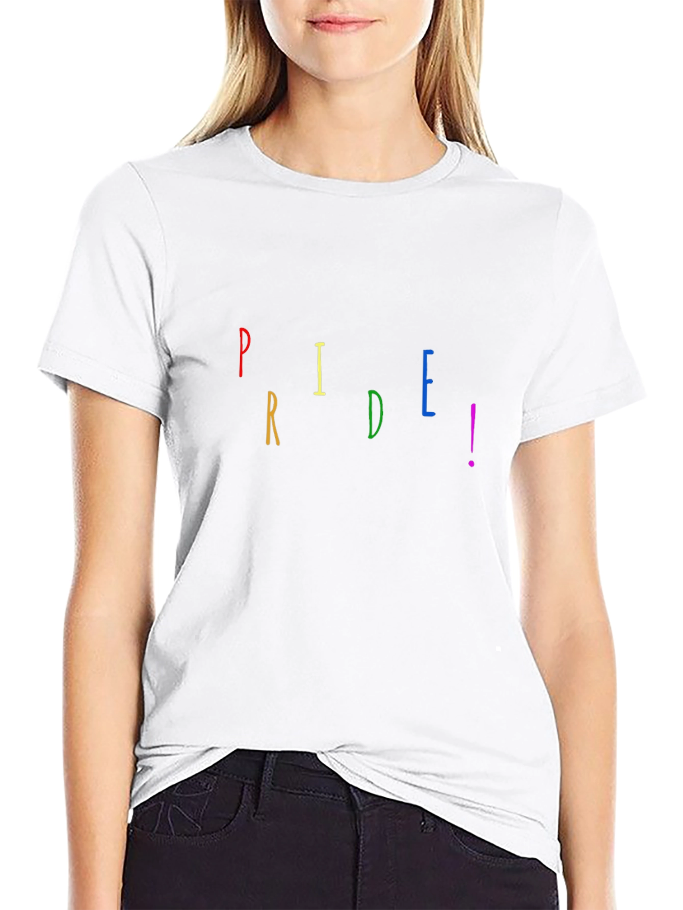 Pride Rainbow Graphic T-Shirt - Black Crew Neck Tee