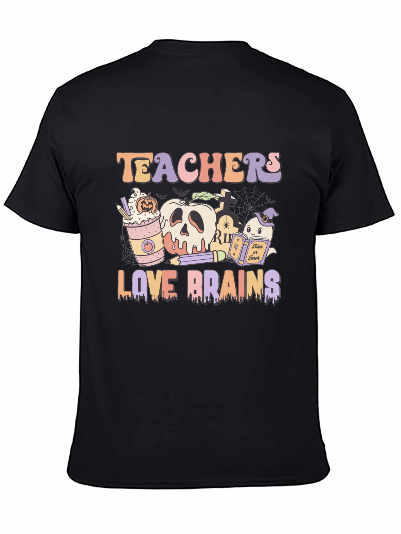 Teachers Love Brains Halloween Graphic Tee