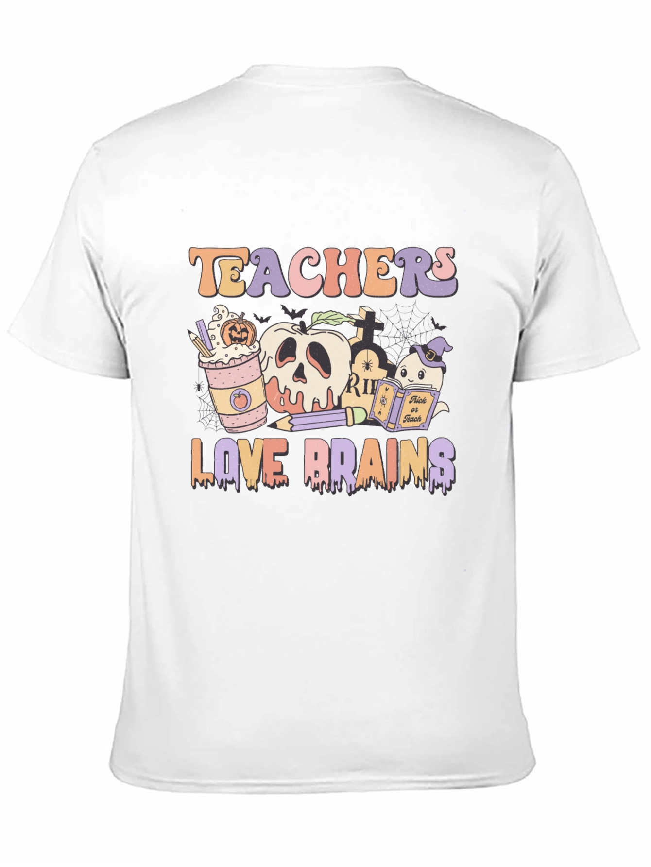 Teachers Love Brains Halloween Graphic Tee