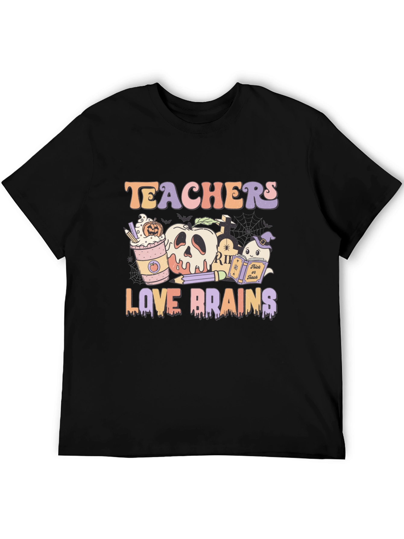 Teachers Love Brains Halloween Graphic Tee