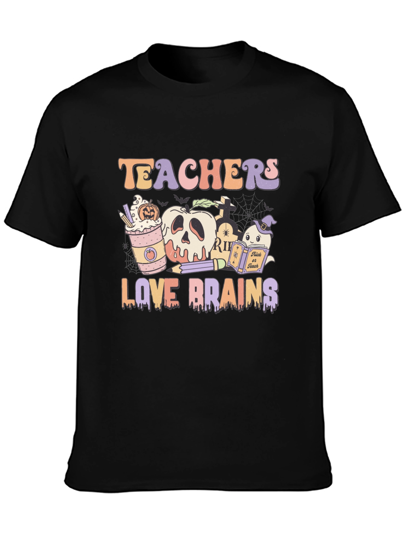 Teachers Love Brains Halloween Graphic Tee