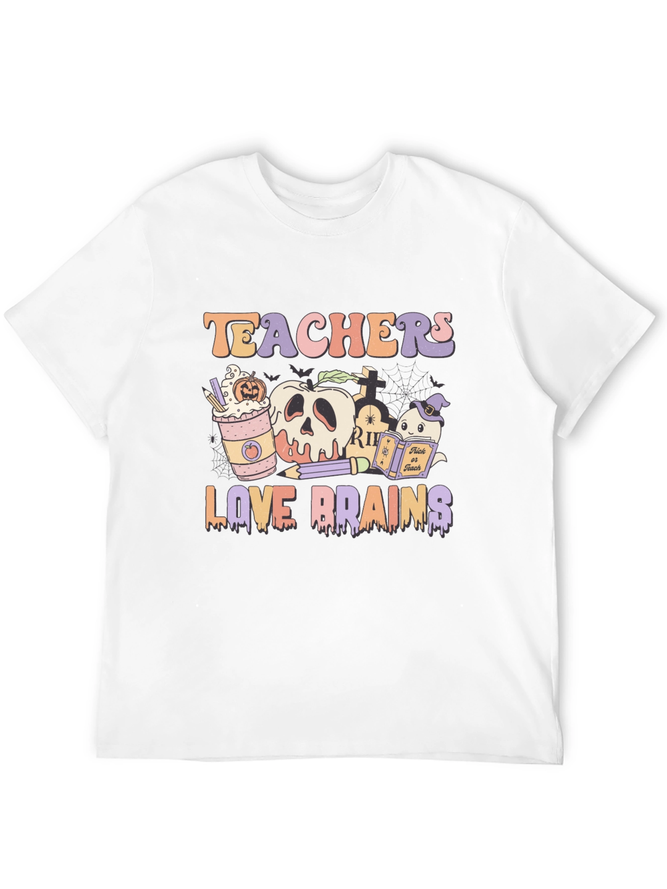 Teachers Love Brains Halloween Graphic Tee