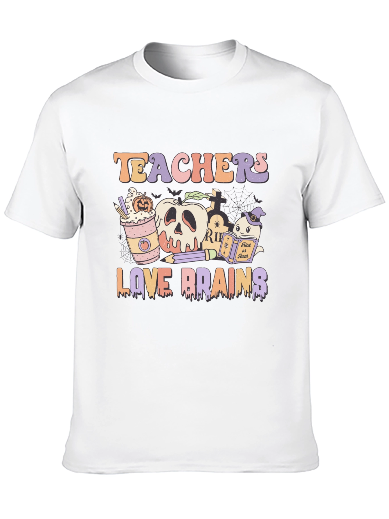 Teachers Love Brains Halloween Graphic Tee