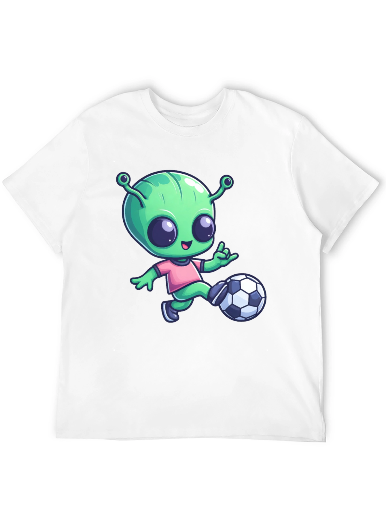 Alien Soccer T-Shirt - Fun Cartoon Design