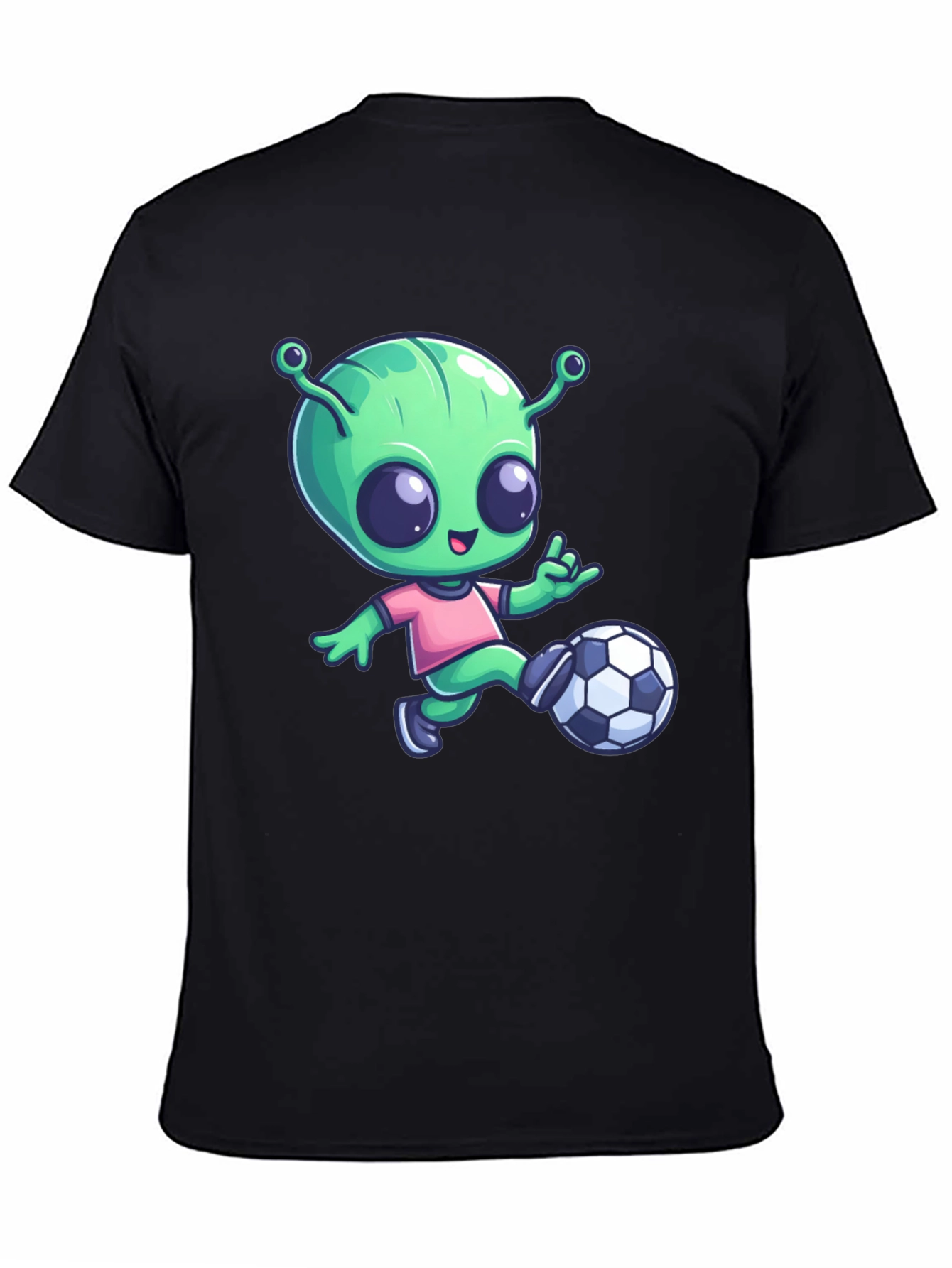 Alien Soccer T-Shirt - Fun Cartoon Design