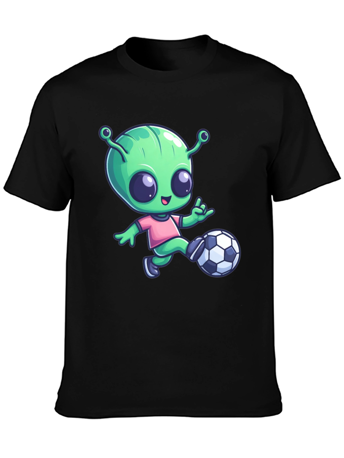 Alien Soccer T-Shirt - Fun Cartoon Design