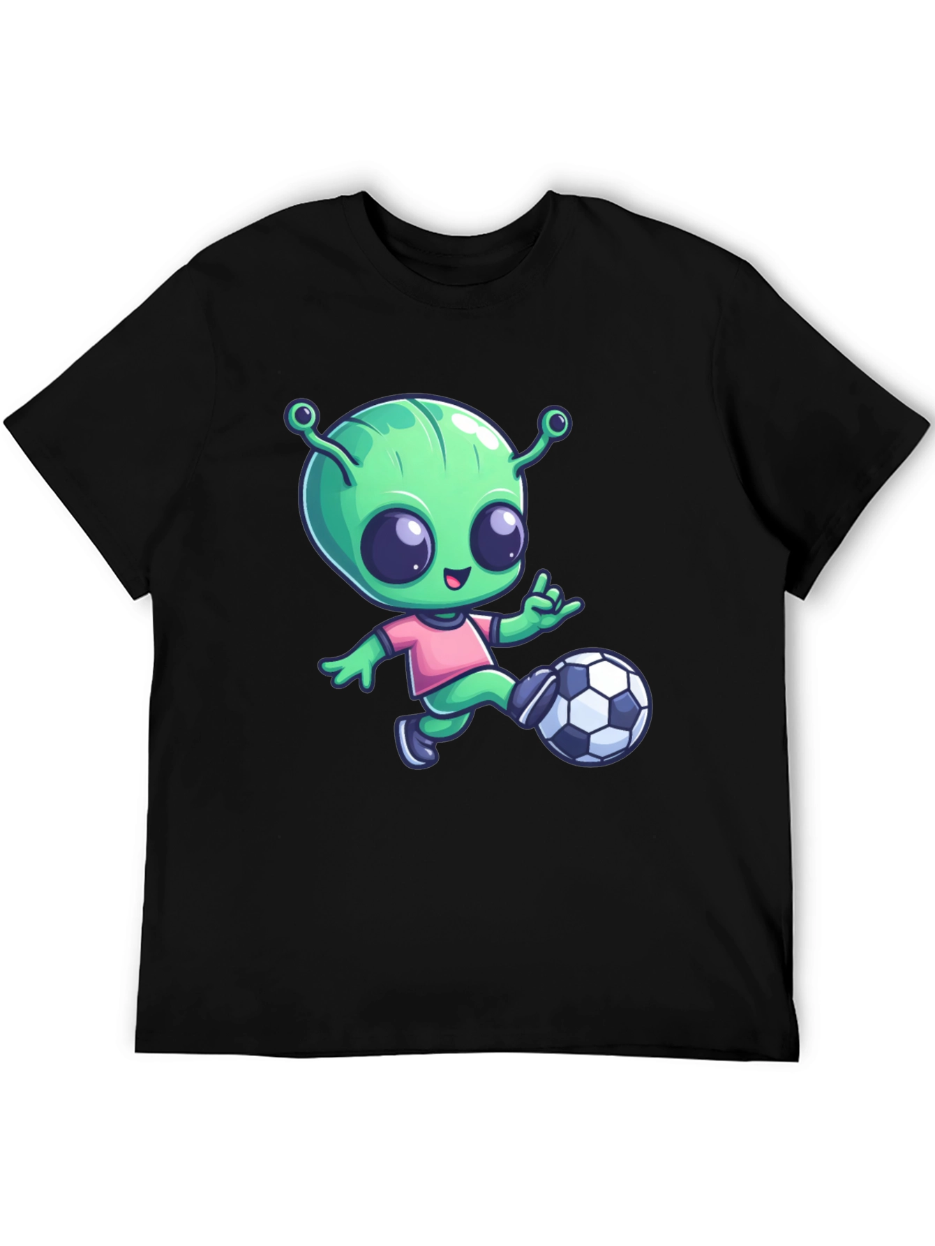 Alien Soccer T-Shirt - Fun Cartoon Design
