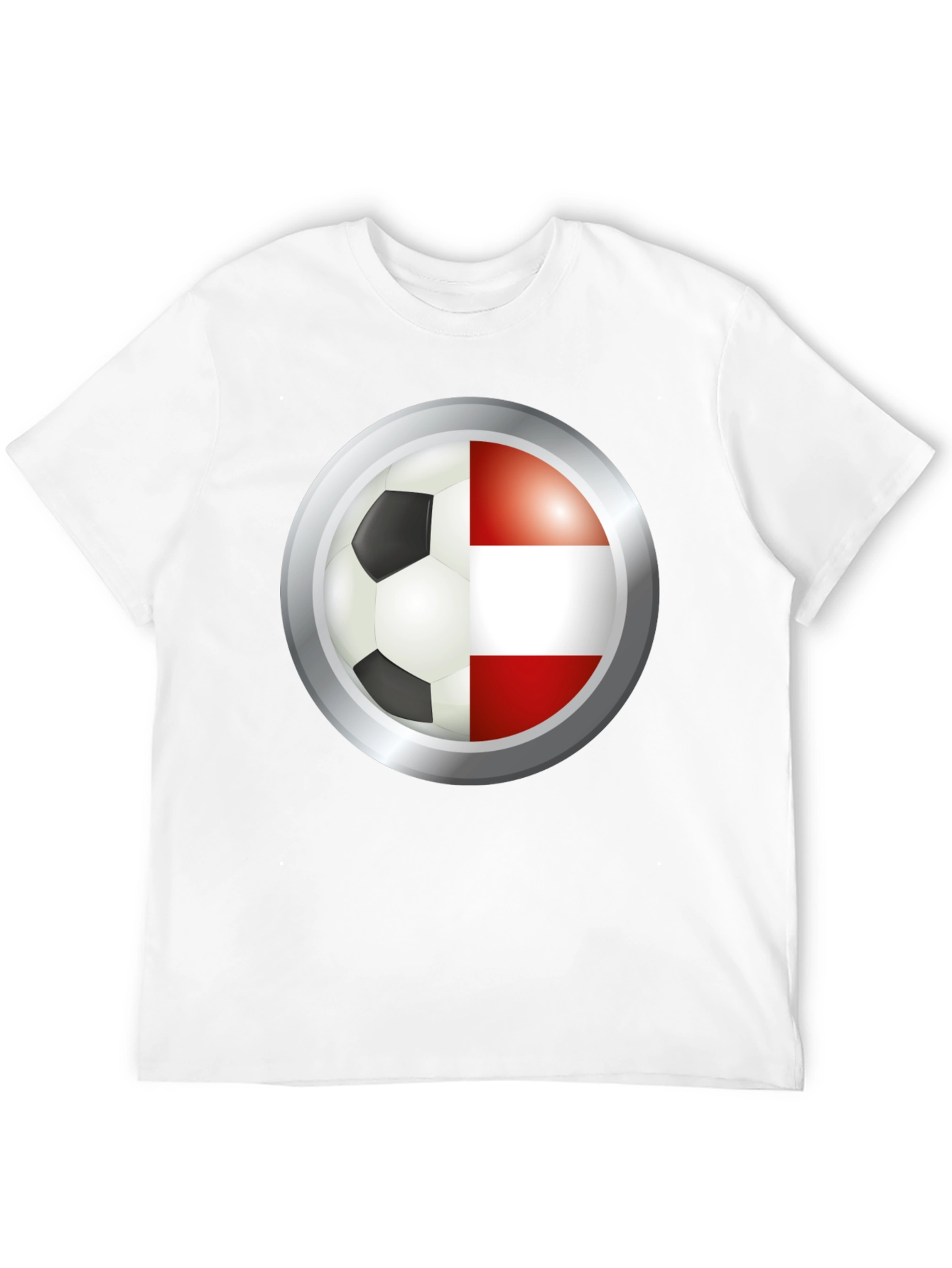 Austria Soccer Flag T-Shirt - Black