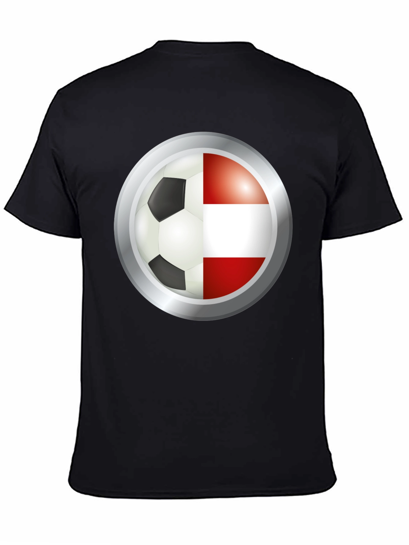 Austria Soccer Flag T-Shirt - Black