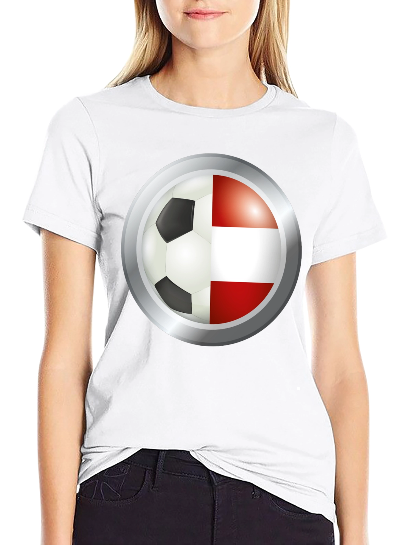 Austria Soccer Flag T-Shirt - Black