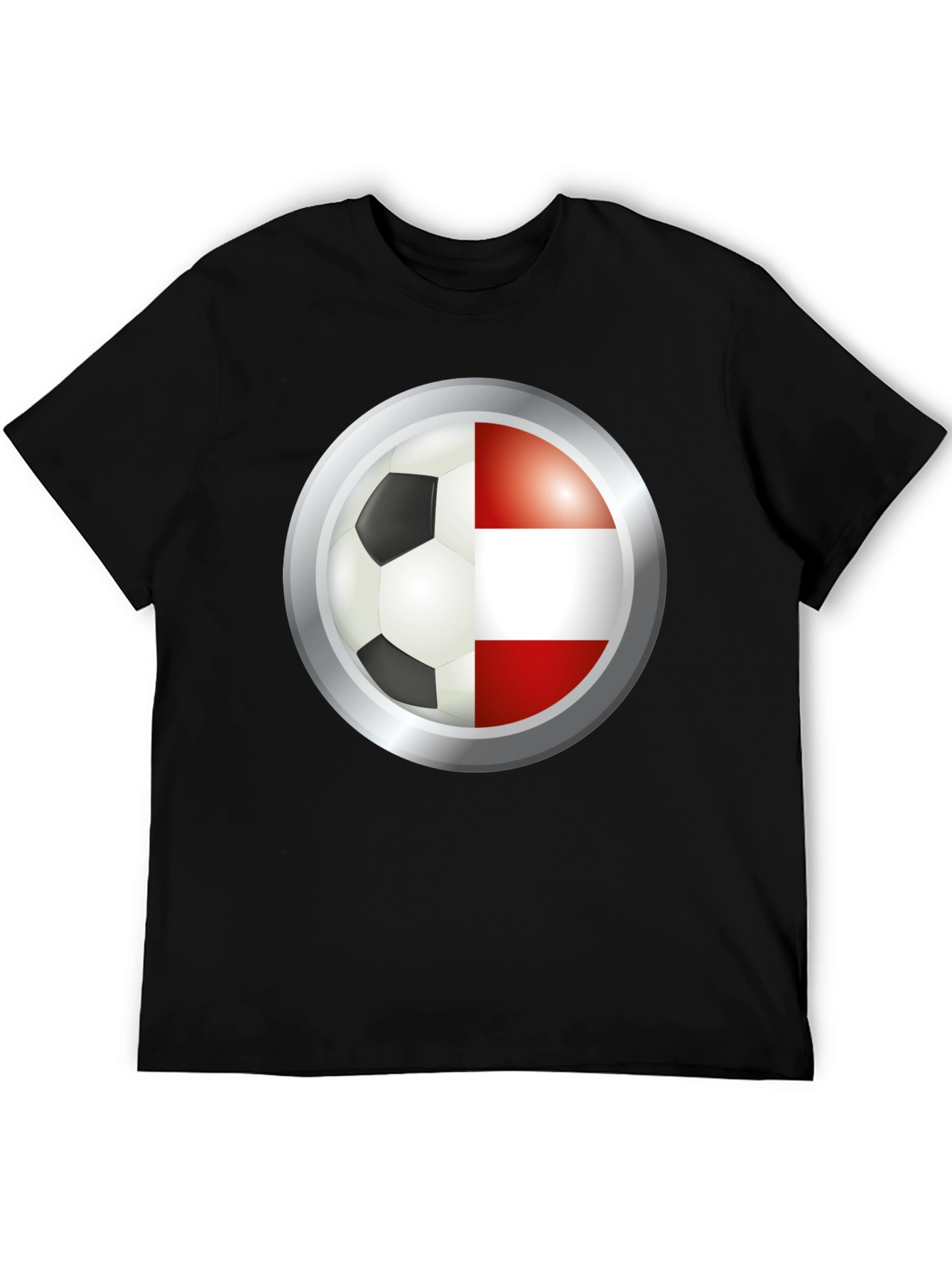 Austria Soccer Flag T-Shirt - Black