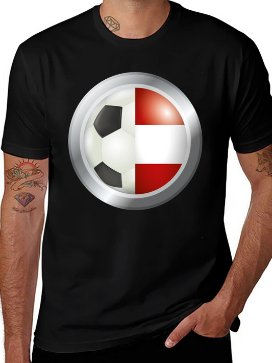 Austria Soccer Flag T-Shirt - Black