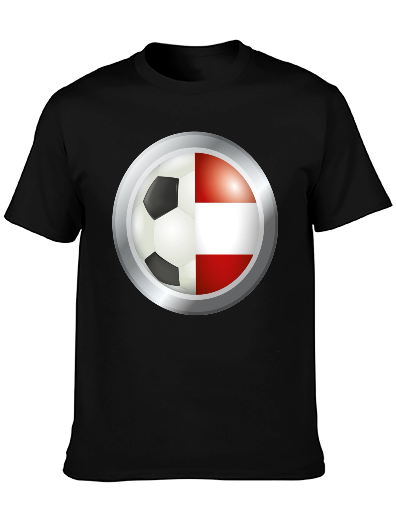Austria Soccer Flag T-Shirt - Black