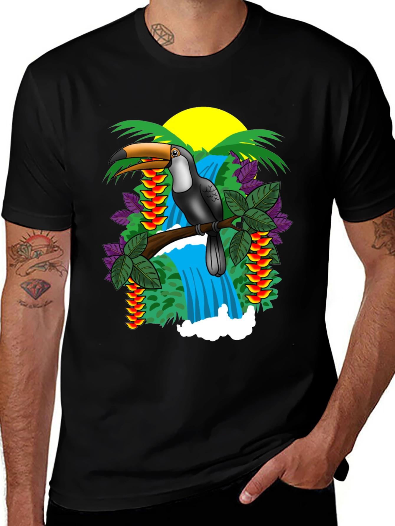 Tropical Toucan Graphic T-Shirt
