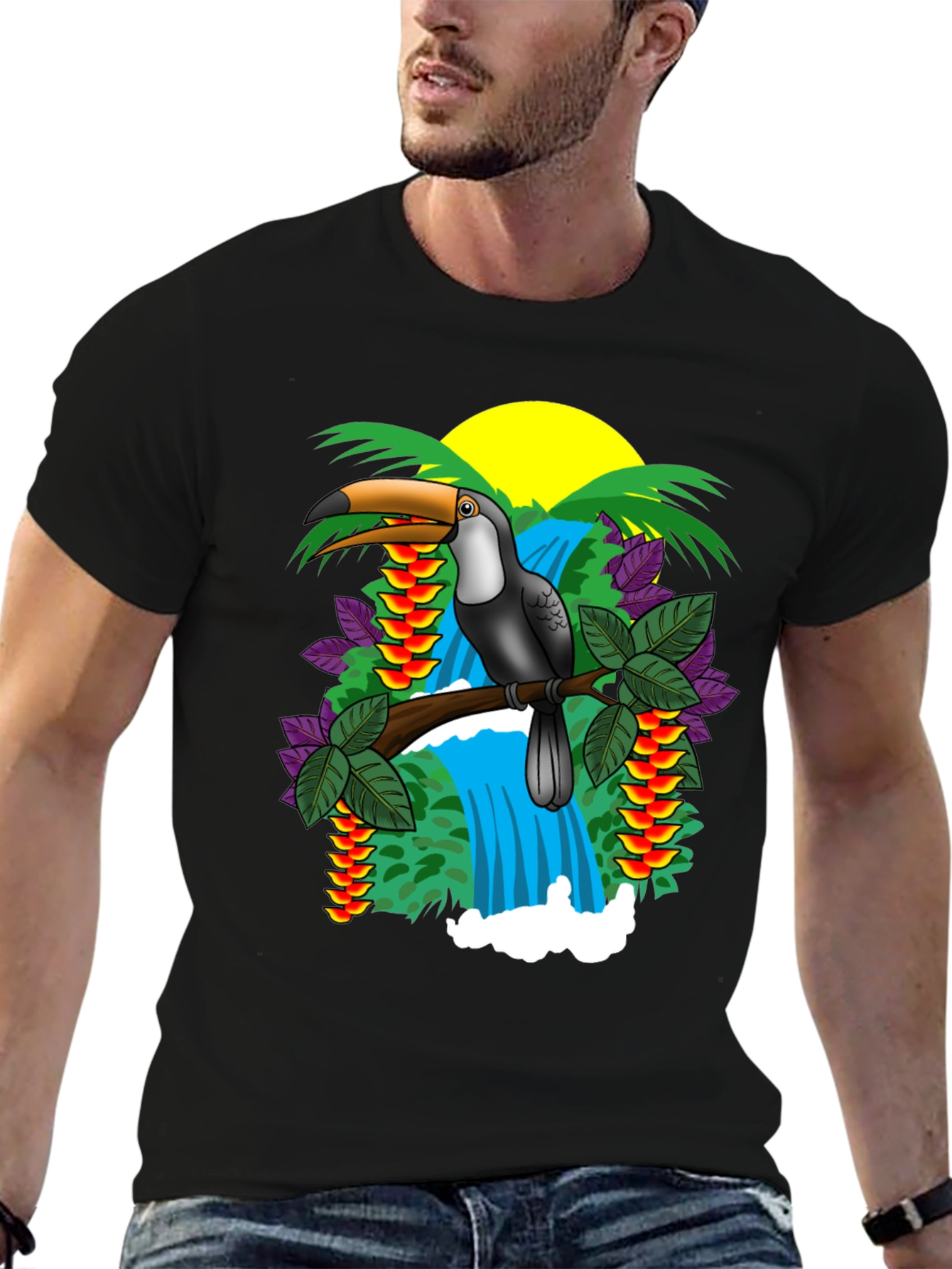 Tropical Toucan Graphic T-Shirt