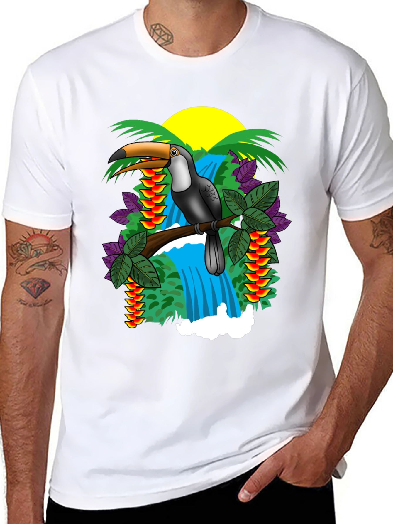 Tropical Toucan Graphic T-Shirt