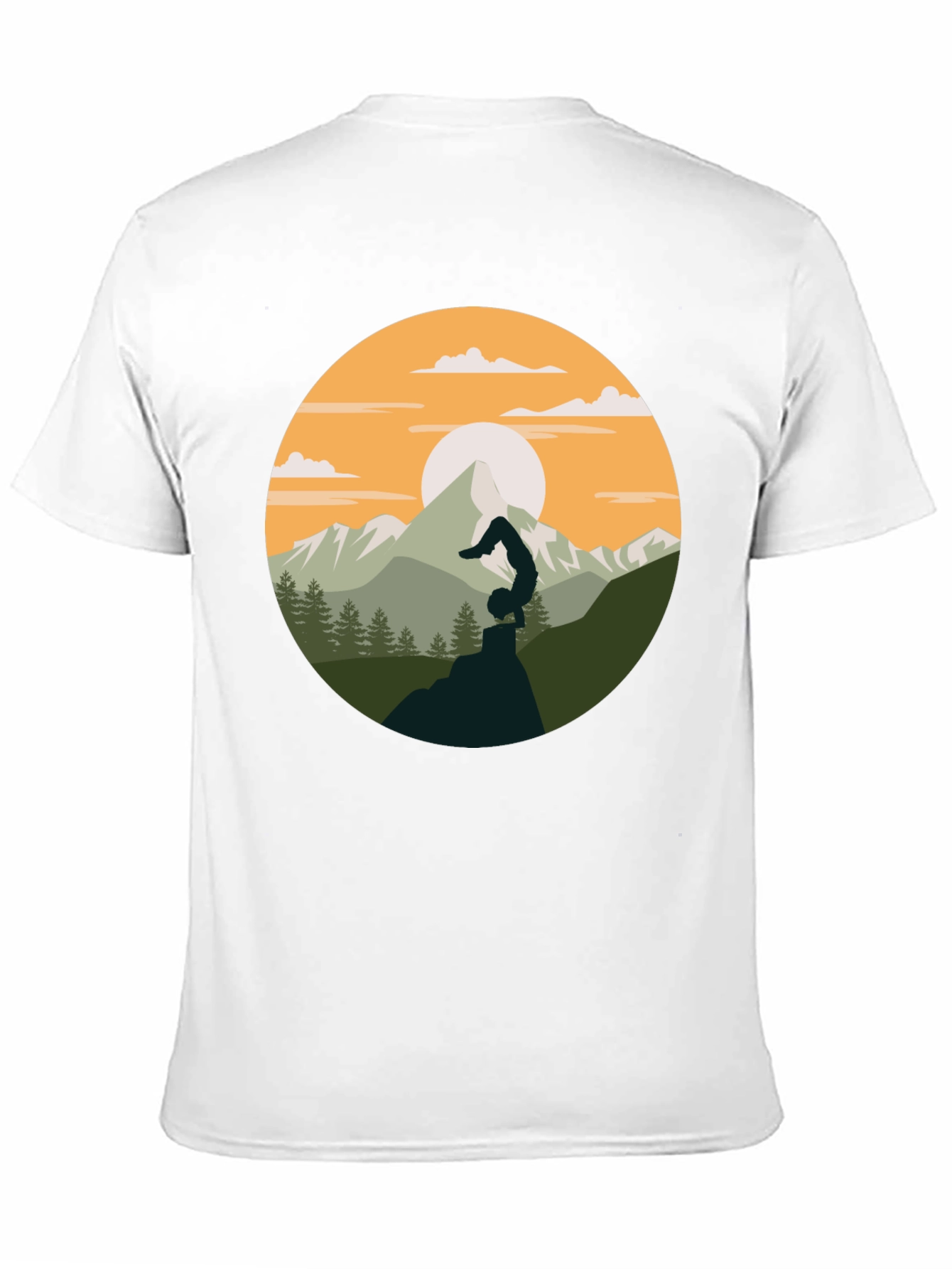 Yoga Mountain Graphic Tee - Black