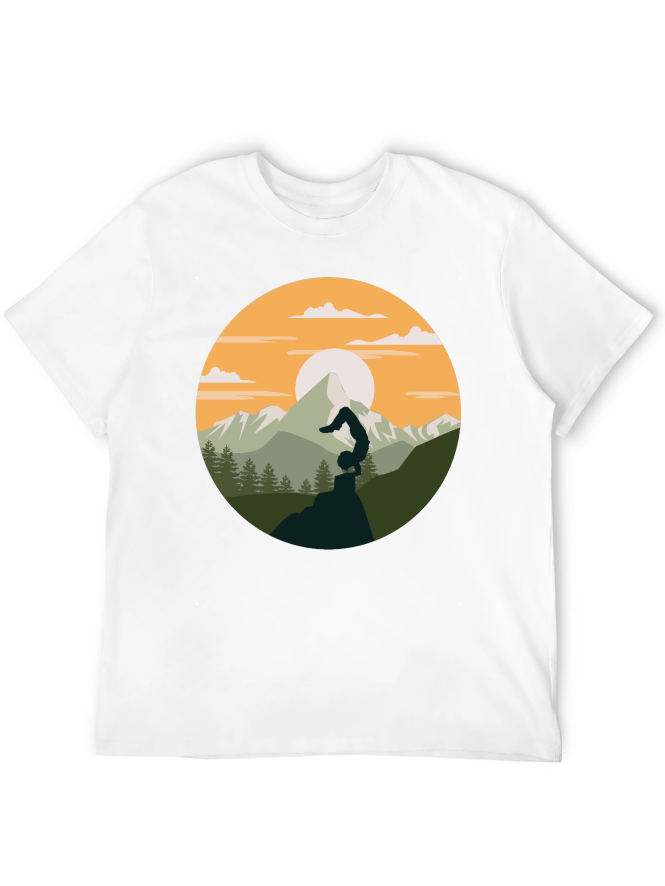 Yoga Mountain Graphic Tee - Black