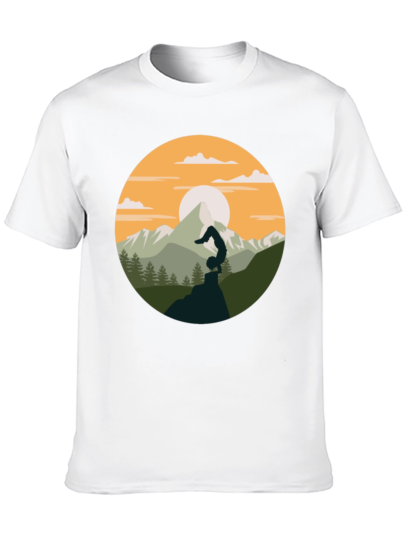 Yoga Mountain Graphic Tee - Black