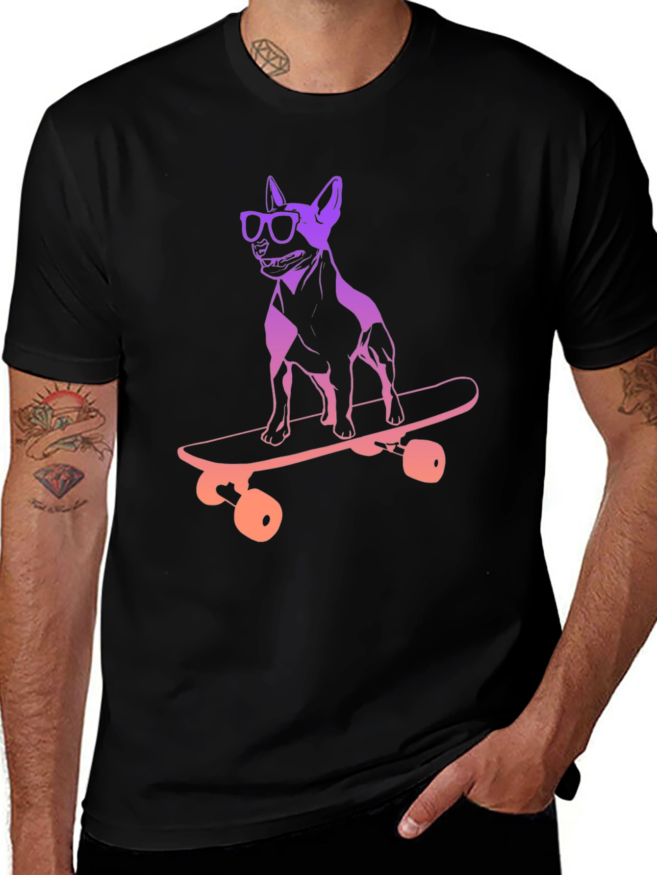 Skateboarding Dog Graphic Tee - Cool & Unique Design