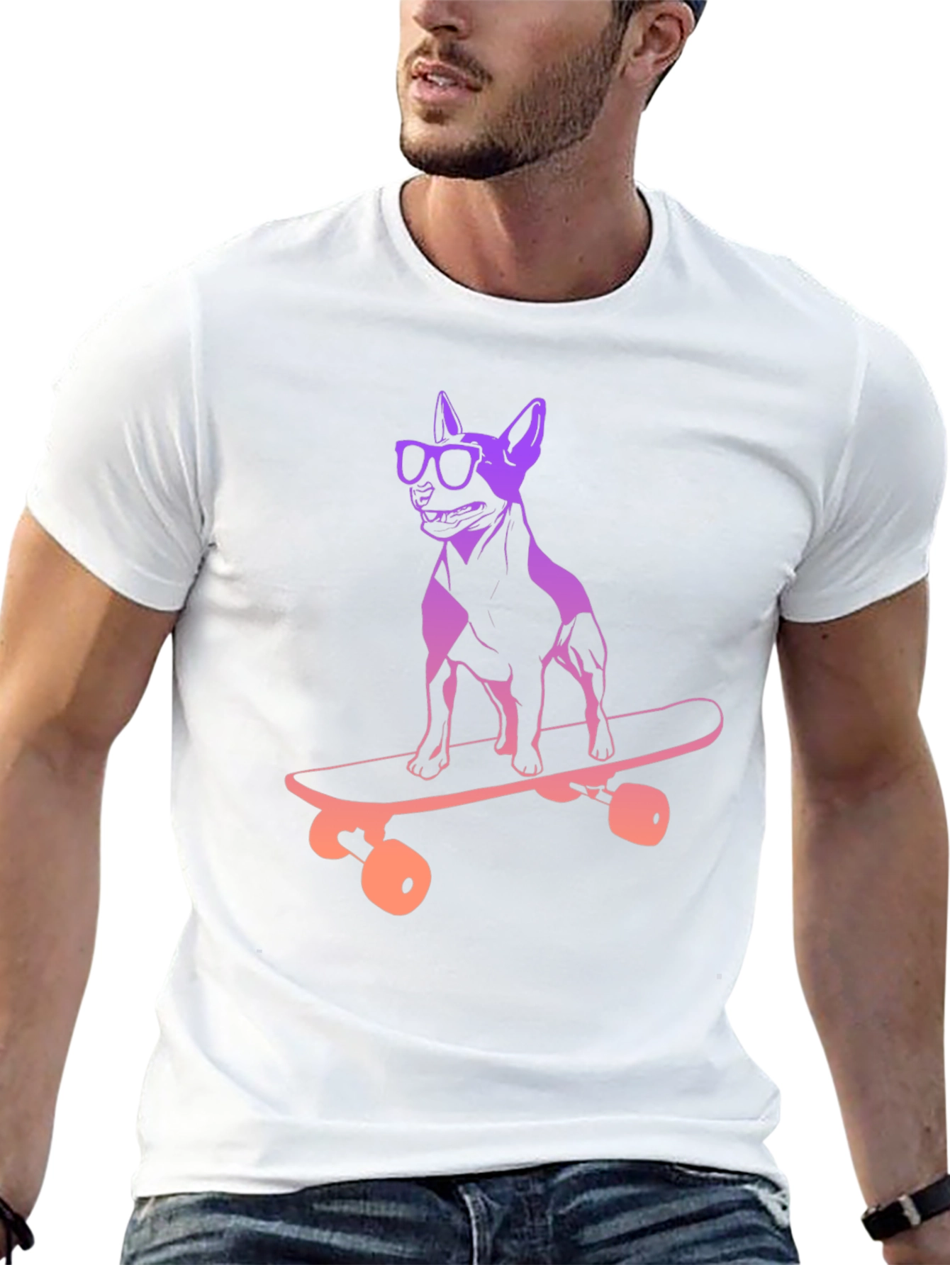 Skateboarding Dog Graphic Tee - Cool & Unique Design