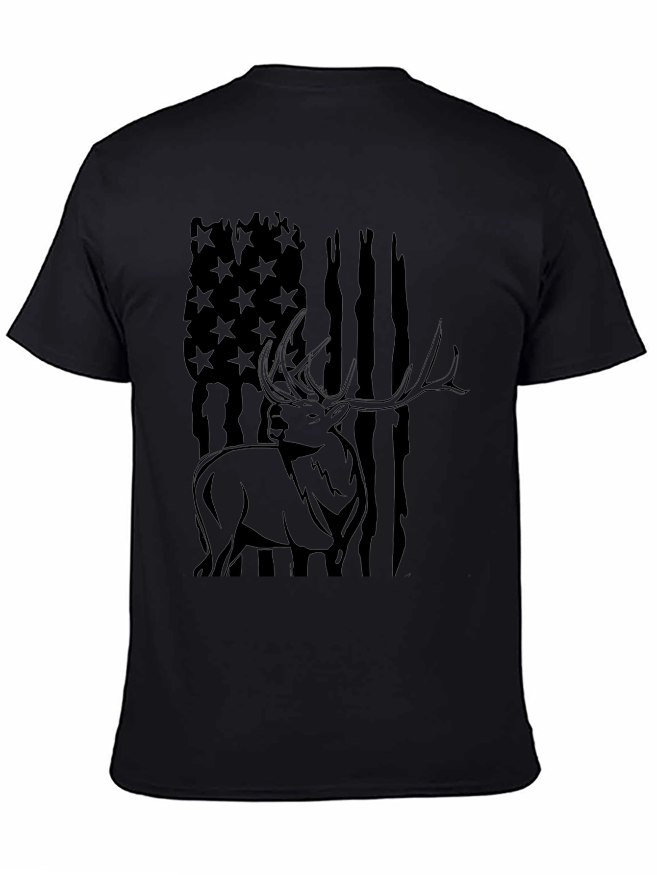 American Flag Elk Graphic T-Shirt