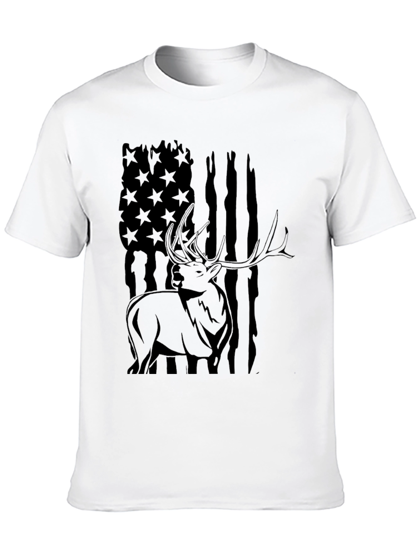American Flag Elk Graphic T-Shirt