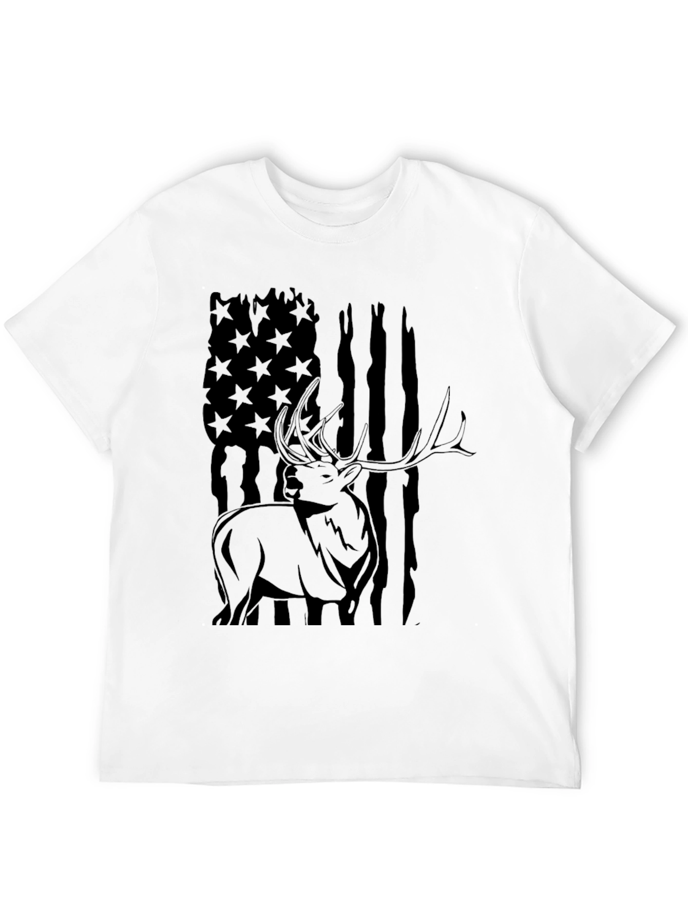 American Flag Elk Graphic T-Shirt