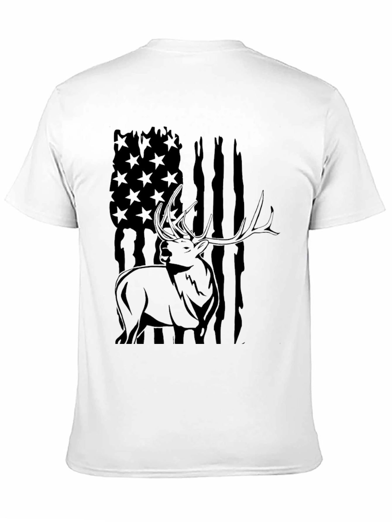 American Flag Elk Graphic T-Shirt