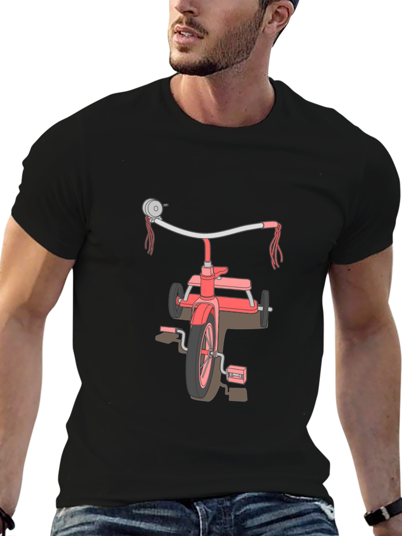 Retro Tricycle Graphic Tee - Black