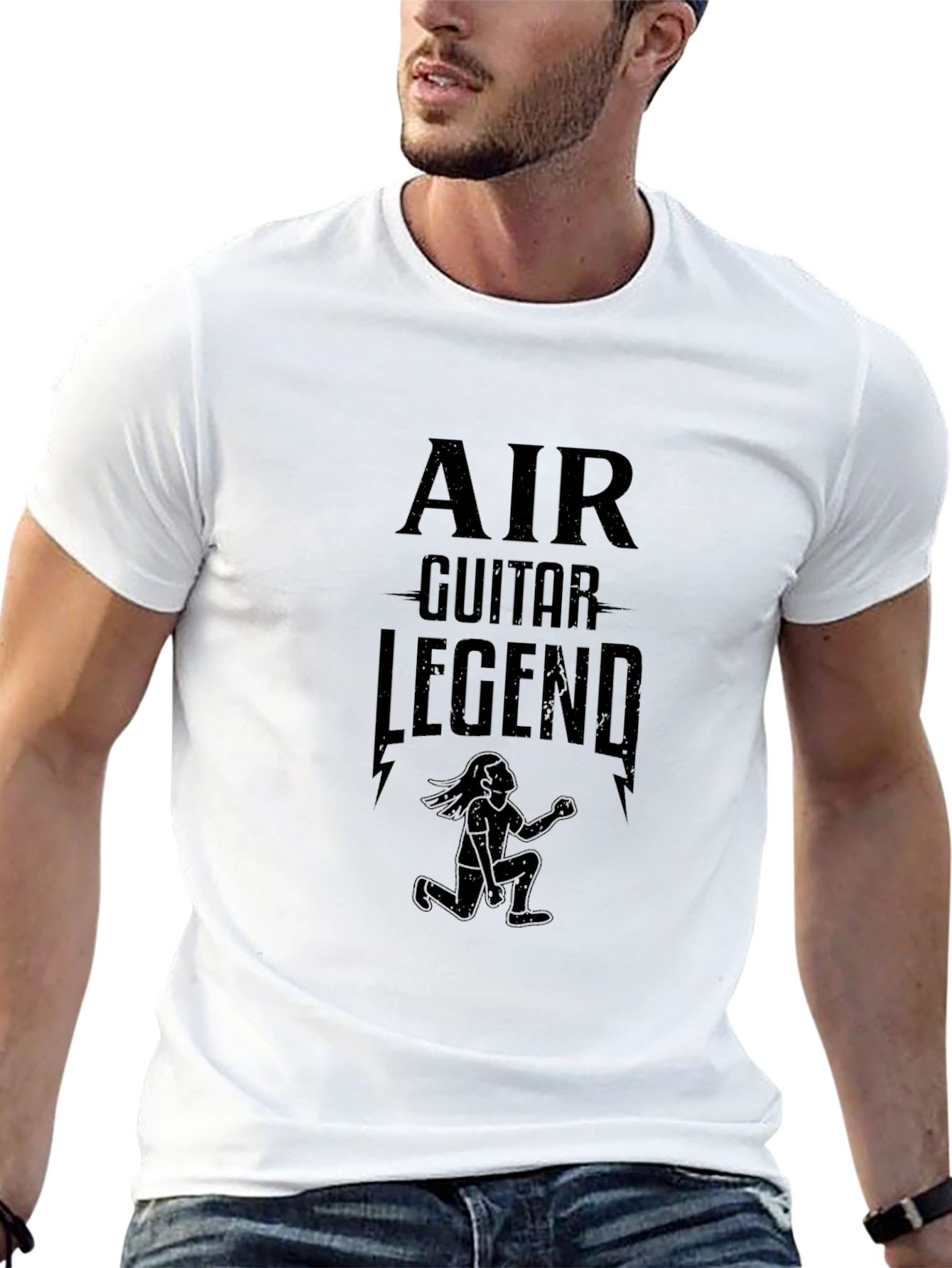 Air Guitar Legend Graphic Tee - Black