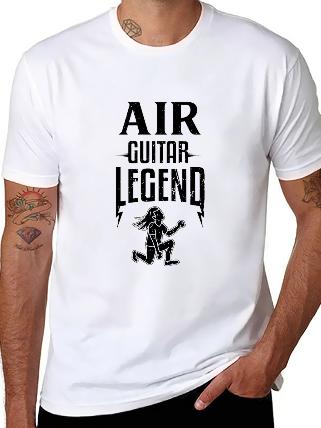 Air Guitar Legend Graphic Tee - Black