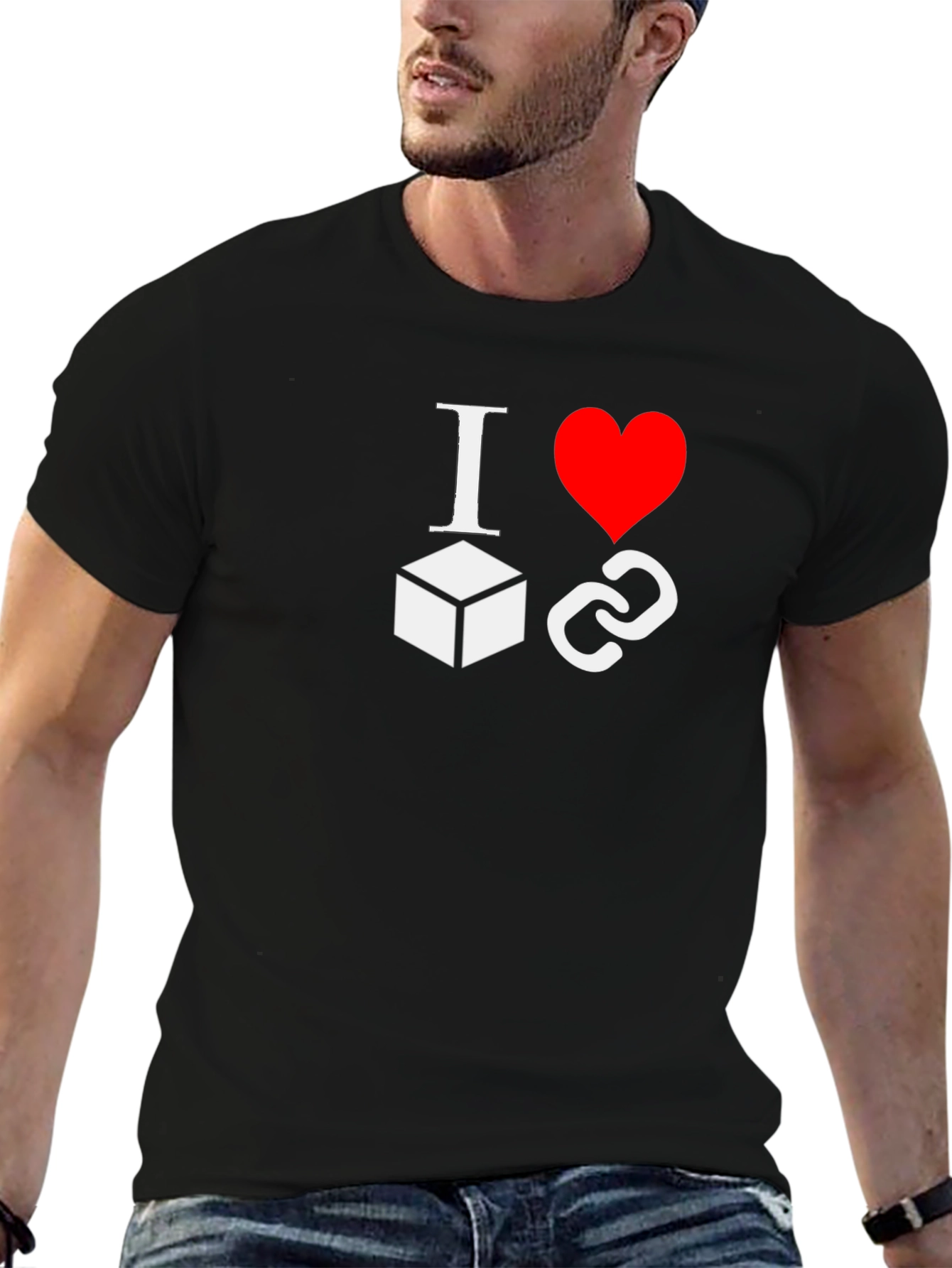 I Love Blockchains Black T-Shirt