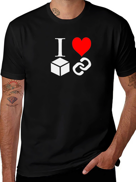 I Love Blockchains Black T-Shirt