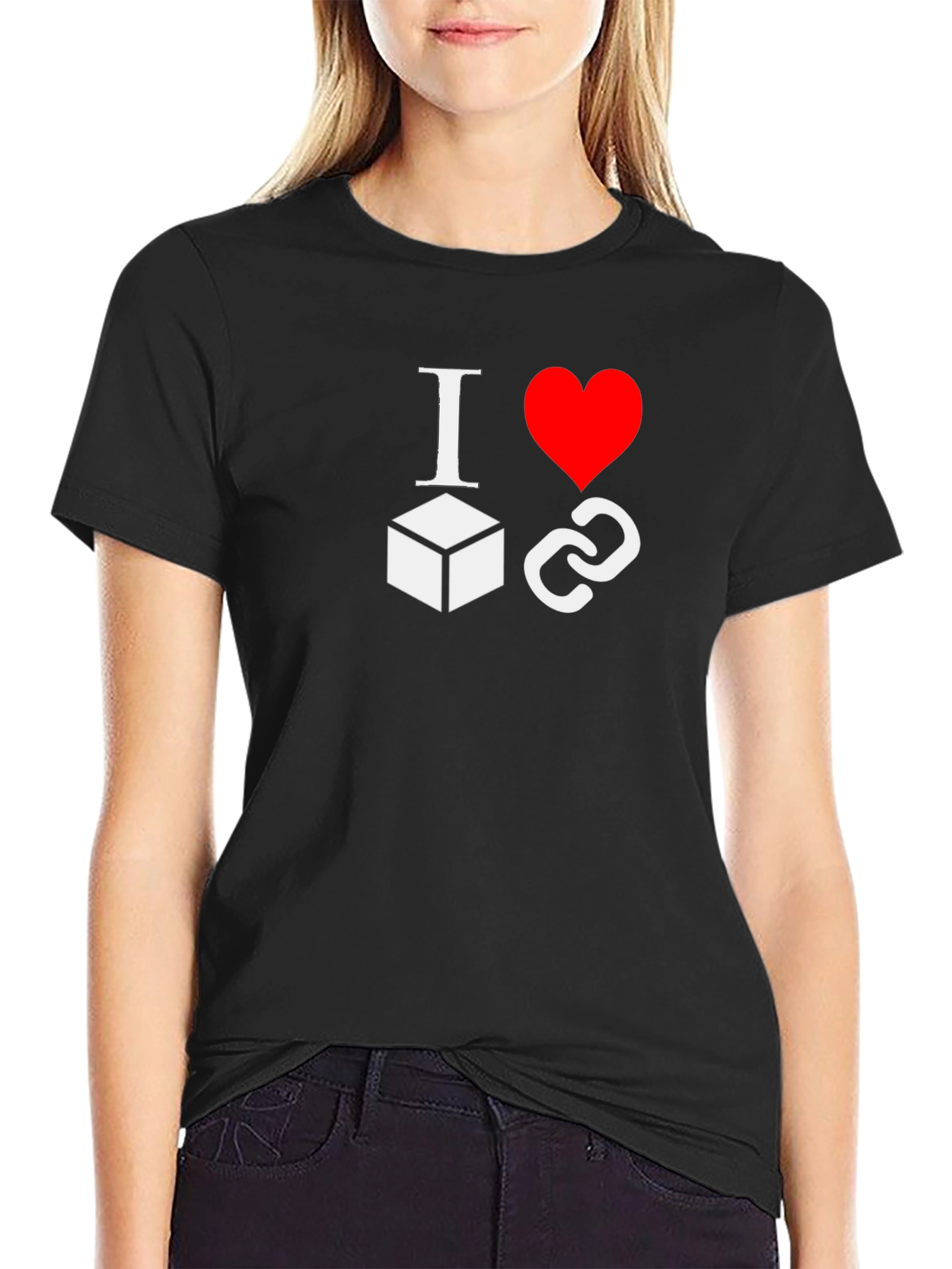 I Love Blockchains Black T-Shirt