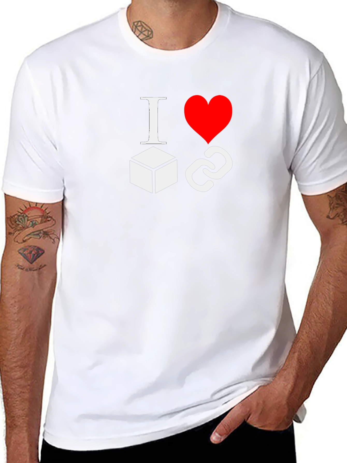 I Love Blockchains Black T-Shirt