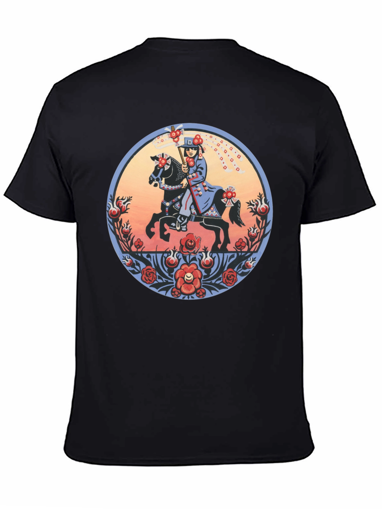 Equestrian Art T-Shirt - Unique Floral Design
