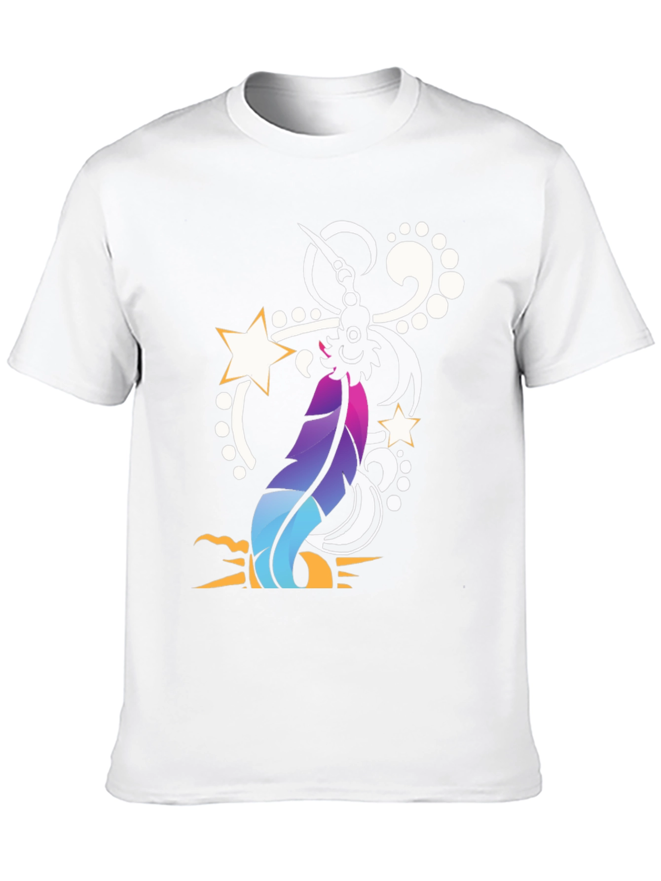 Feather & Star Graphic Tee - Modern Design