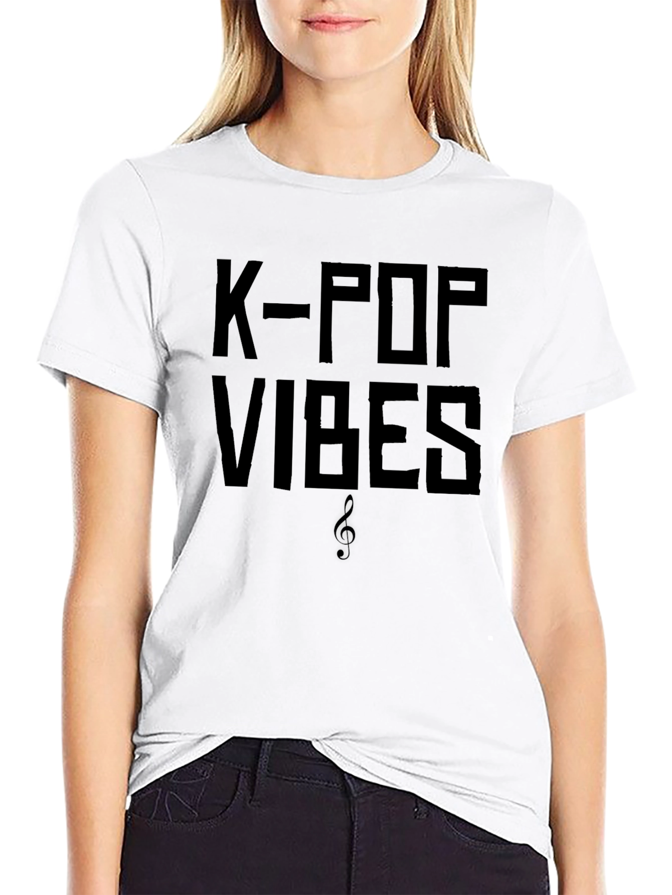 K-Pop Vibes Graphic T-Shirt - Black Cotton Tee