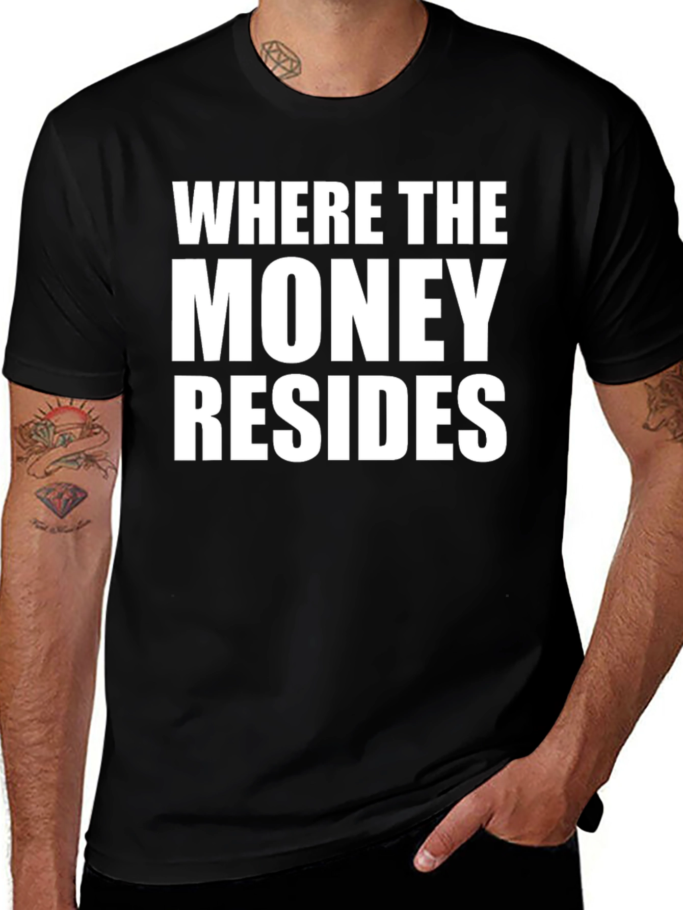 Where The Money Resides Black T-Shirt