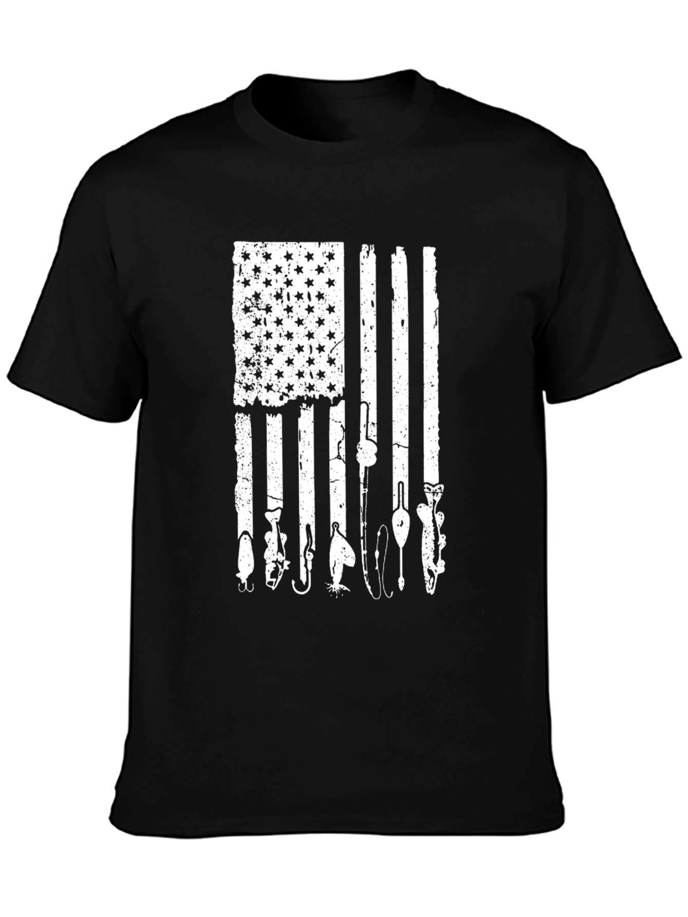 Fishing American Flag Graphic Tee