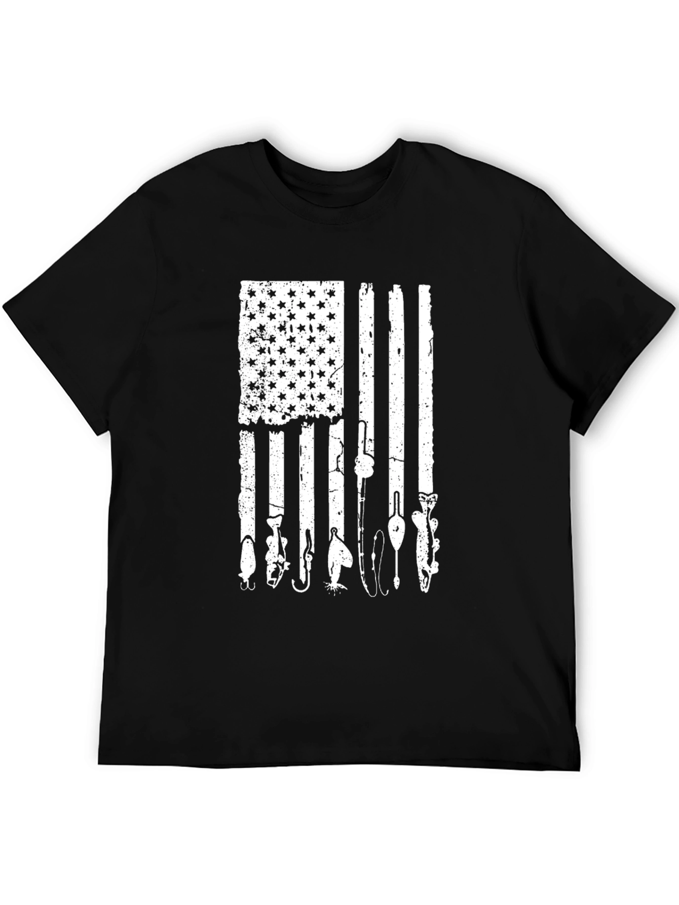 Fishing American Flag Graphic Tee