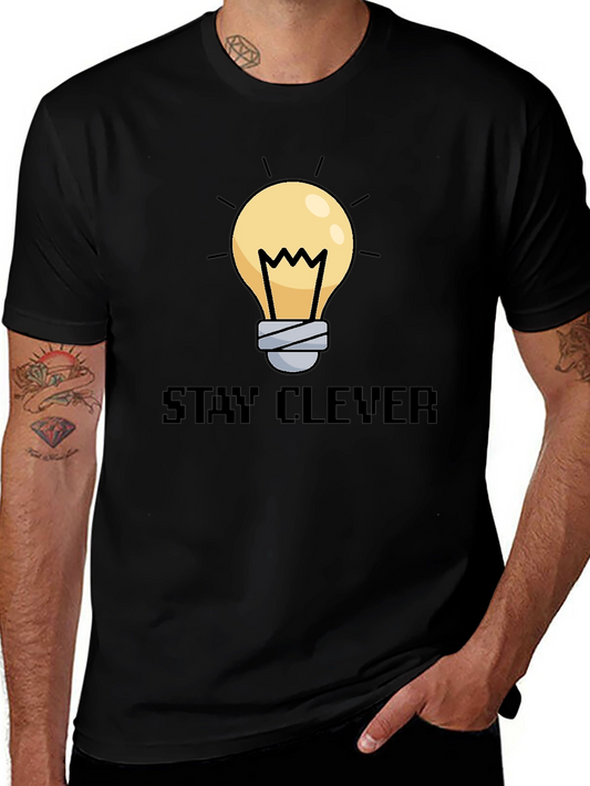 Stay Clever Graphic Tee - Unique Lightbulb Design