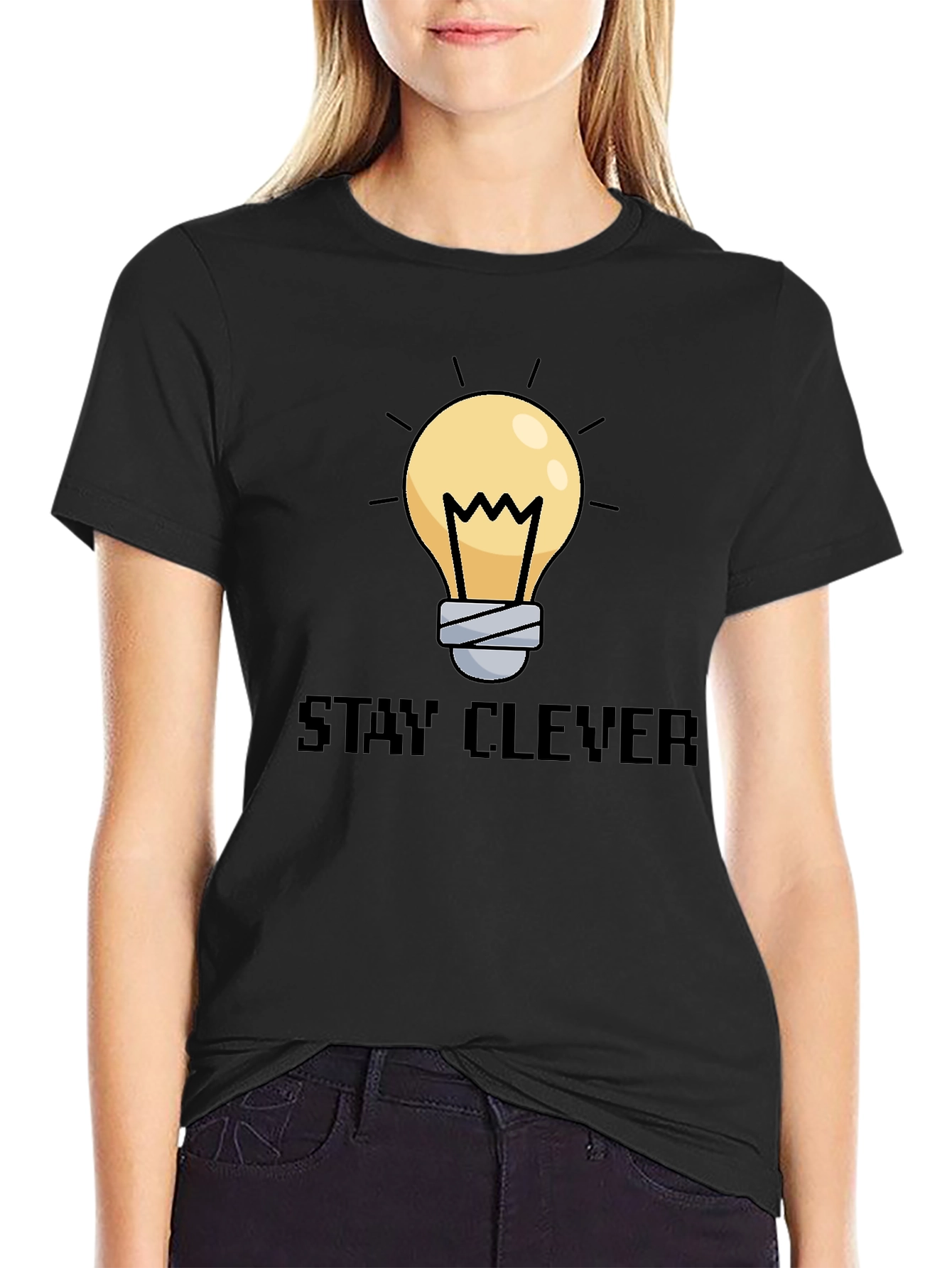 Stay Clever Graphic Tee - Unique Lightbulb Design