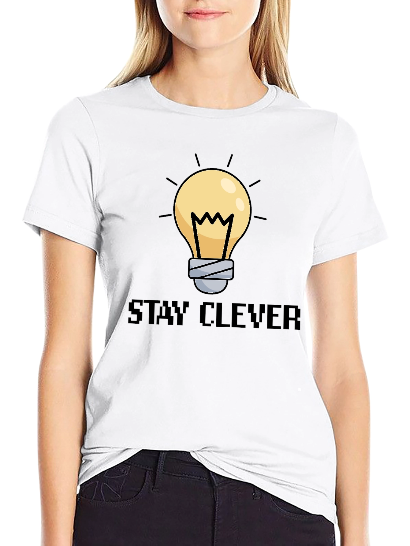 Stay Clever Graphic Tee - Unique Lightbulb Design