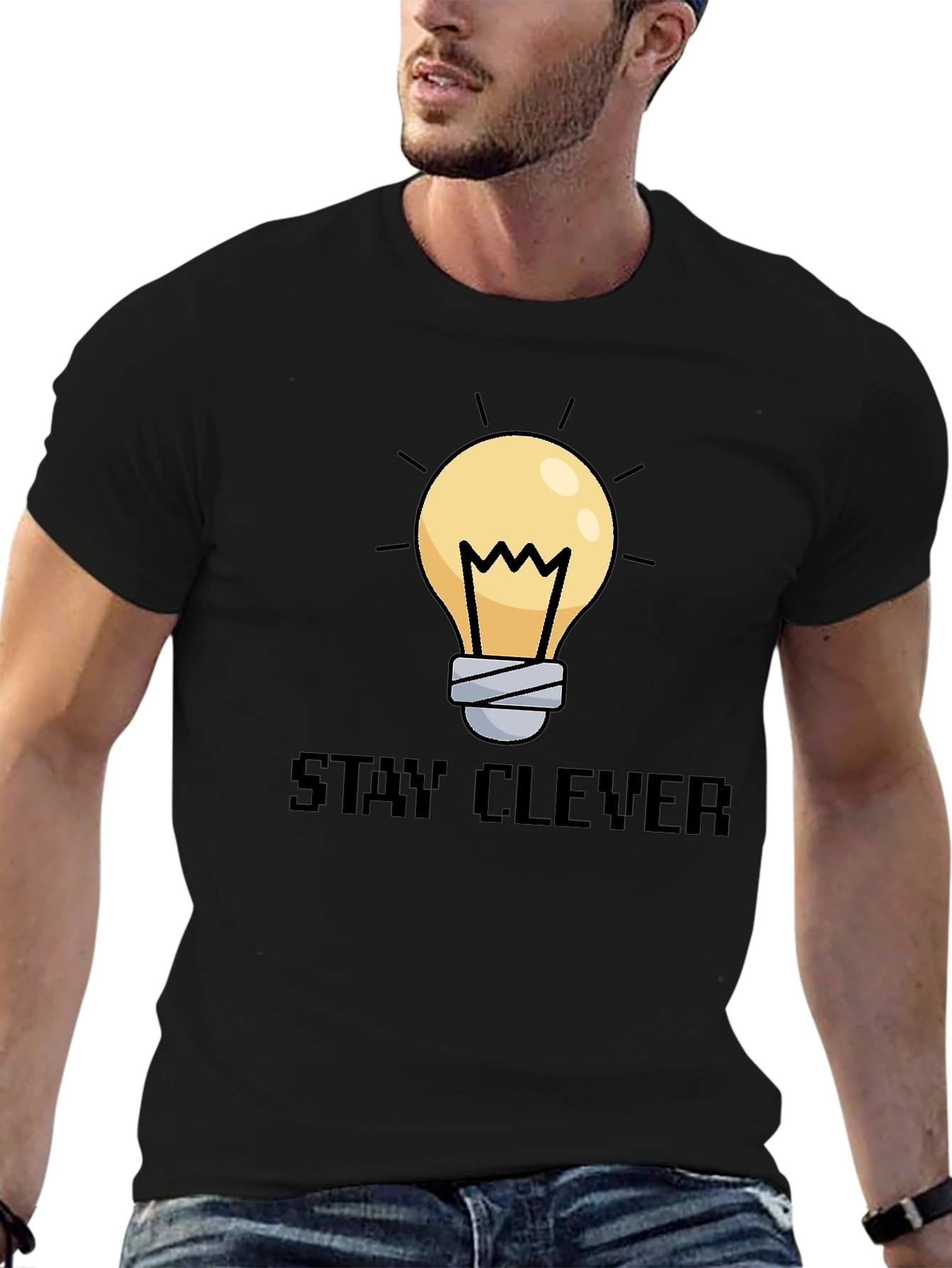 Stay Clever Graphic Tee - Unique Lightbulb Design